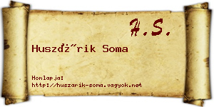 Huszárik Soma névjegykártya